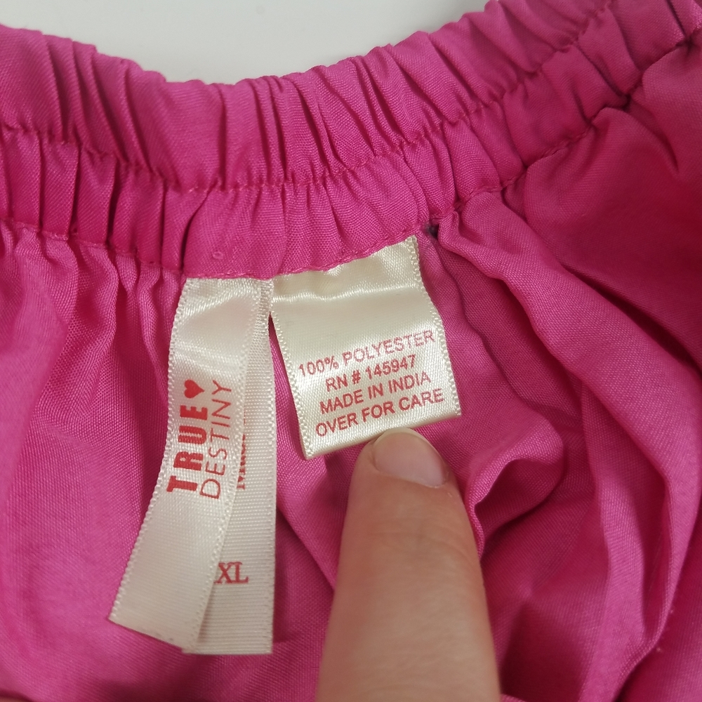 Pink Long Patterned Skirt - Picture 4 of 5